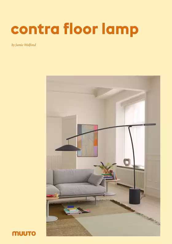 Muuto katalog i Hobro | Press Release - Contra Floor Lamp | 2026-07-22T00:00:00.000Z - 2026-08-05T00:00:00.000Z