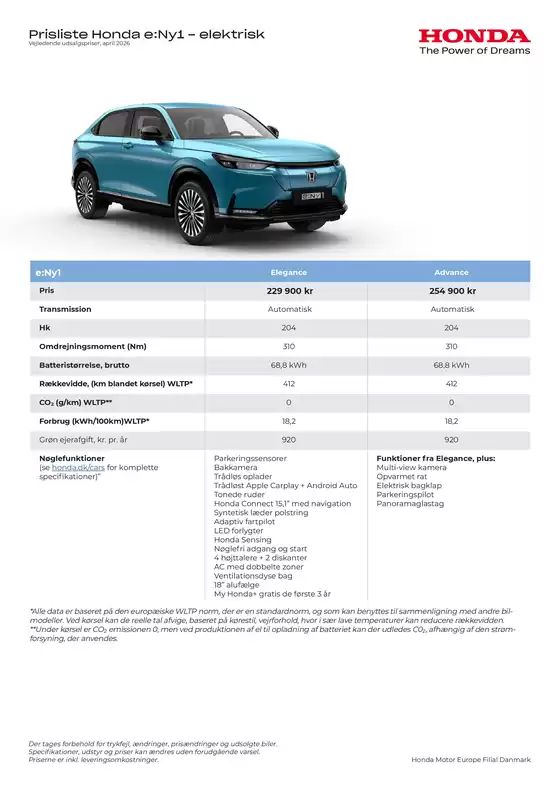 Honda katalog i Randers | ENy1 Prisliste DK 260424 WEBB | 2026-01-01T00:00:00.000Z - 2026-12-31T00:00:00.000Z