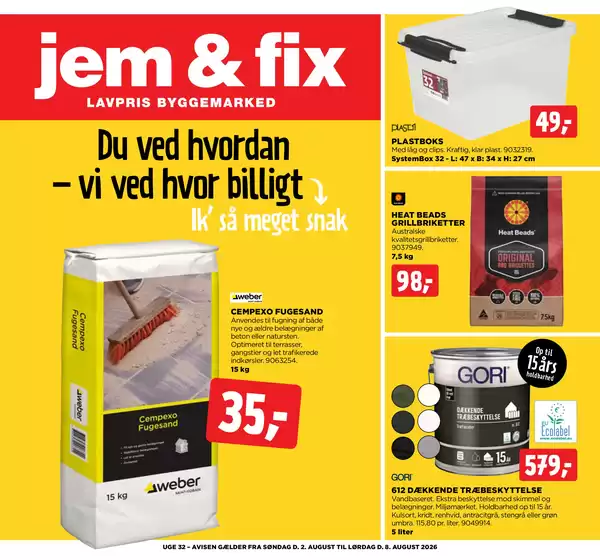 jem & fix katalog i Grindsted (Billund) | jem & fix Tilbudsavis | 2026-08-02T00:00:00.000Z - 2026-08-08T00:00:00.000Z