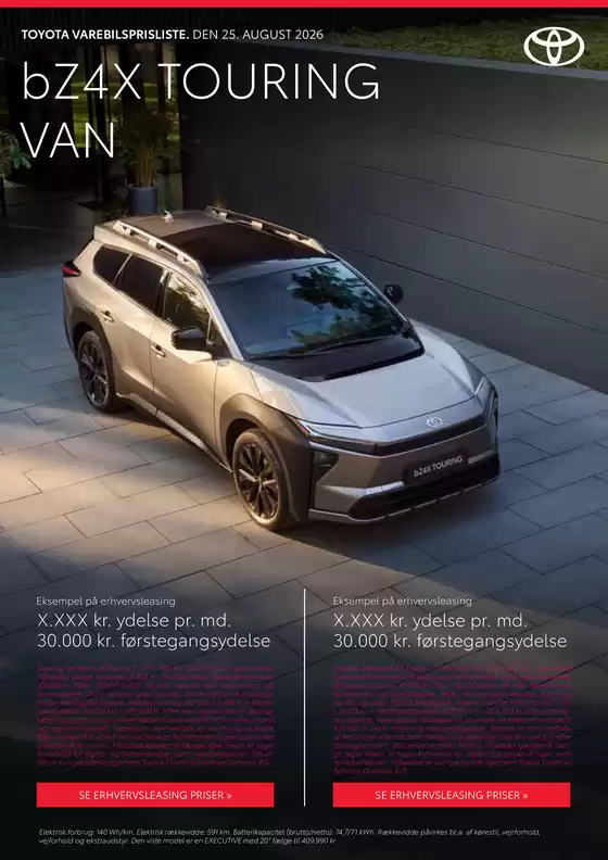 Toyota katalog i Ringsted | bZ4X Touring Van Prisliste | 2026-01-01T00:00:00.000Z - 2026-12-31T00:00:00.000Z