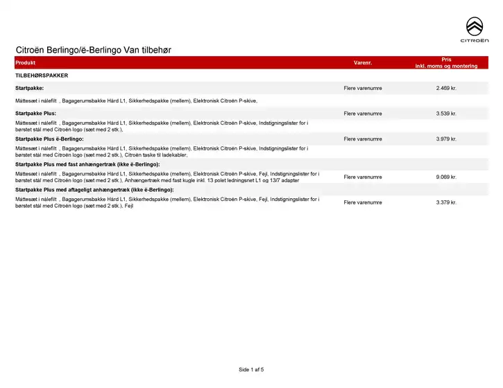 Citroën katalog | tilbehoersprislister Berlingo van | 2026-01-01T00:00:00.000Z - 2026-12-31T00:00:00.000Z
