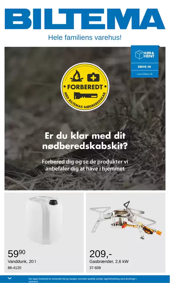 Biltema katalog | Nødberedskab | 2026-09-20T00:00:00.000Z - 2026-10-25T00:00:00.000Z