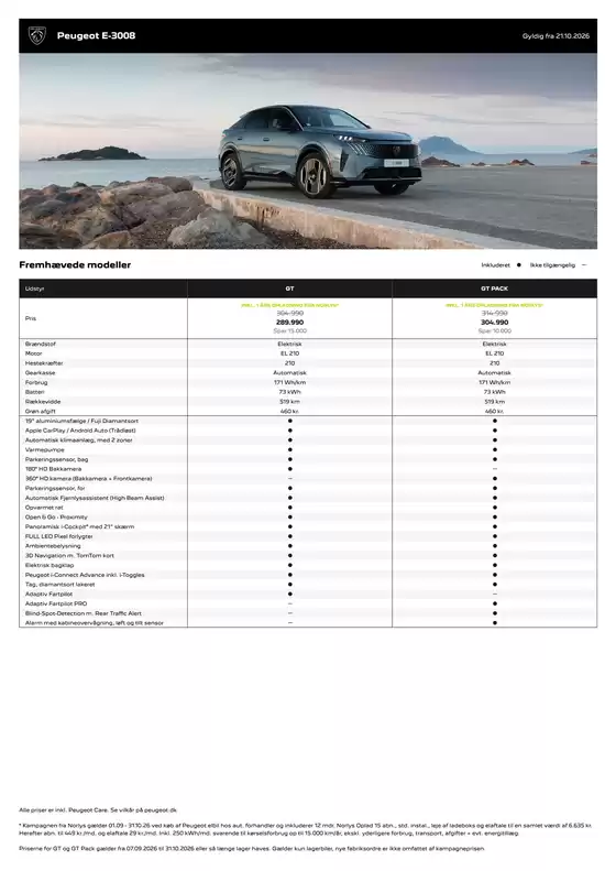 Peugeot katalog i Haderslev | Peugeot E-3008 | 2026-10-29T00:00:00.000Z - 2027-10-29T00:00:00.000Z