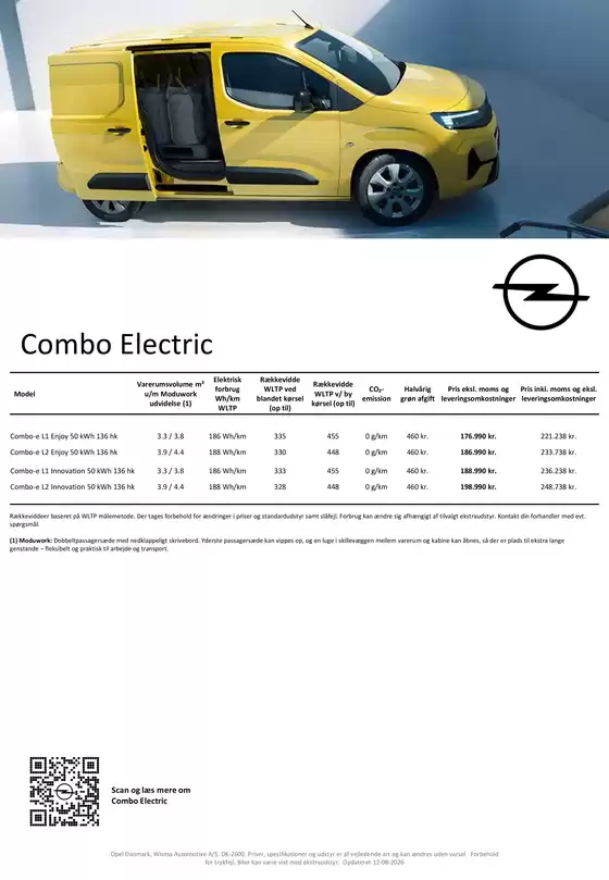 Opel katalog i Kolding | prisliste Combo e | 2026-10-29T00:00:00.000Z - 2026-11-12T00:00:00.000Z