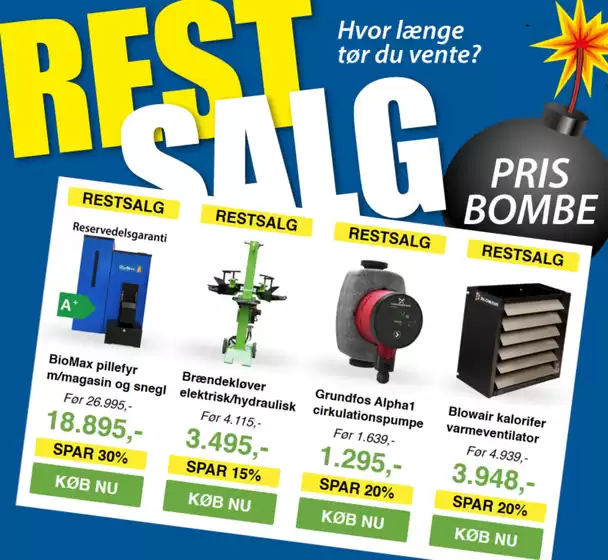 Fantastiske rabatter på udvalgte produkter