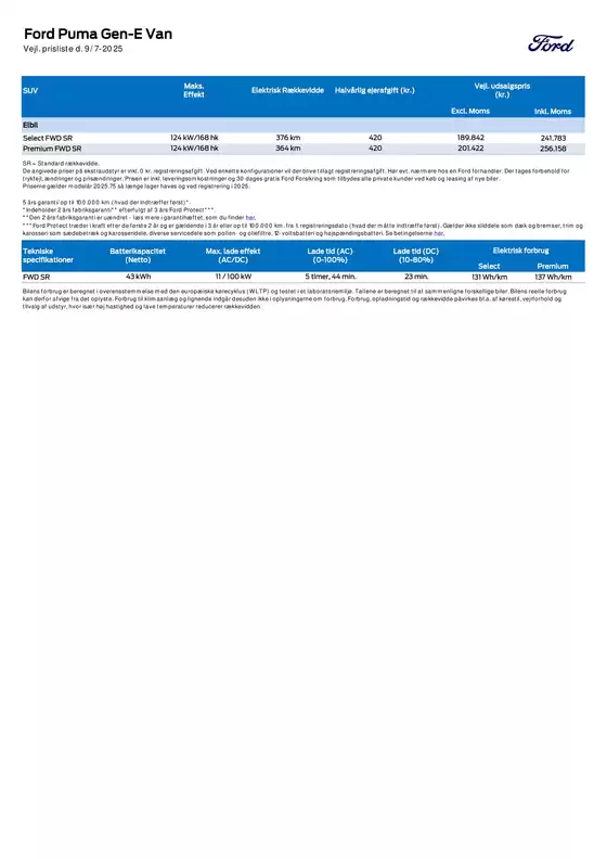 Ford katalog i Frederikssund | Puma Gen-E Prisliste Van | 2025-08-02T00:00:00.000Z - 2025-08-16T00:00:00.000Z