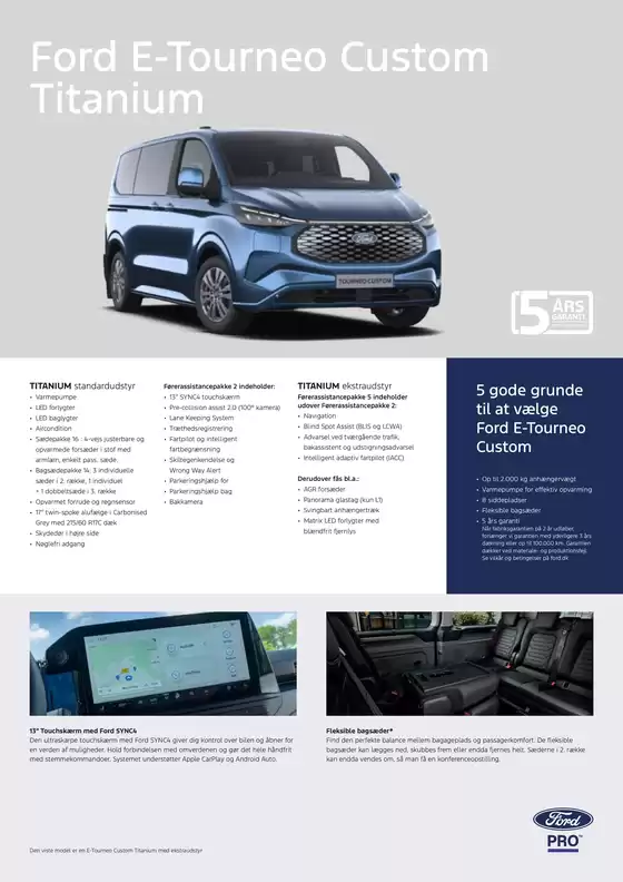 E-Tourneo Custom Specifikationer