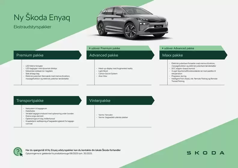ŠKODA katalog i Frederiksberg | Enyaq Udstyrspakker | 2025-09-16T00:00:00.000Z - 2025-09-30T00:00:00.000Z