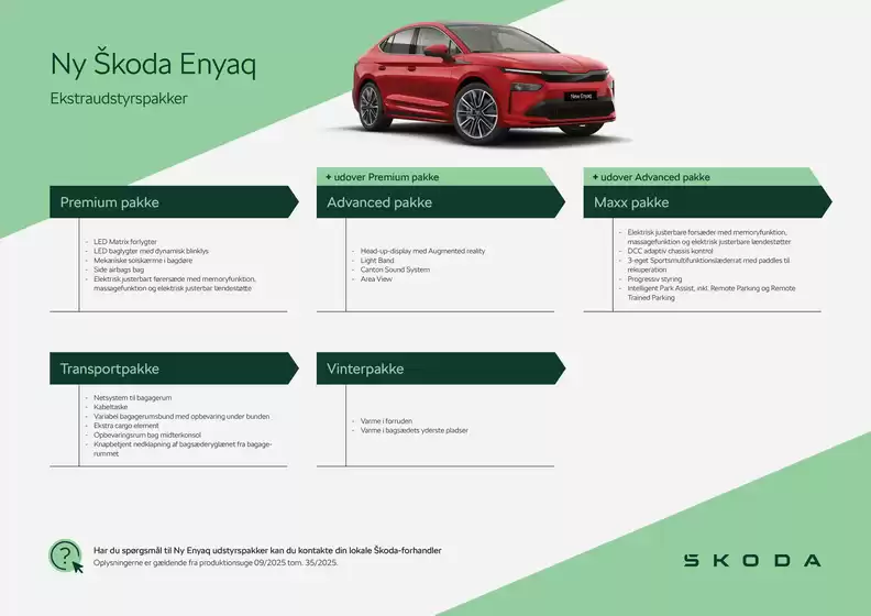ŠKODA katalog i Frederiksberg | Enyaq Coupé Udstyrspakker | 2025-09-16T00:00:00.000Z - 2025-09-30T00:00:00.000Z