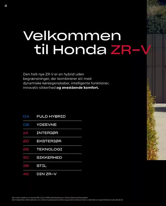 Honda ZR-V hybrid brochure