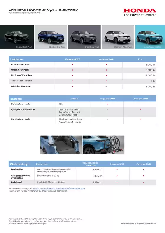 Honda e:Ny1 prisliste