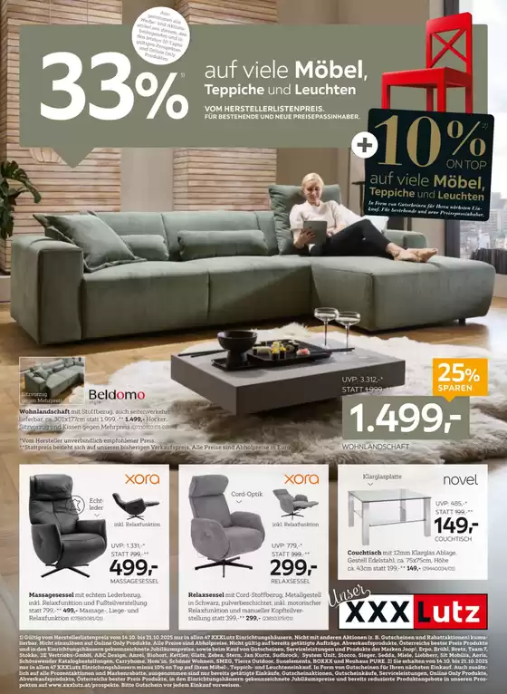 XXXLutz Katalog | Aktuelle Deals und Angebote | 2025-10-21T00:00:00.000Z - 2025-11-04T00:00:00.000Z
