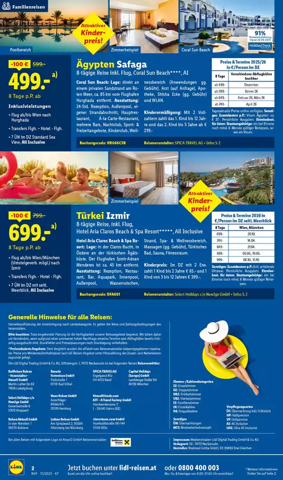 Aktuelle Reiseprospekte November Reise-Highlights