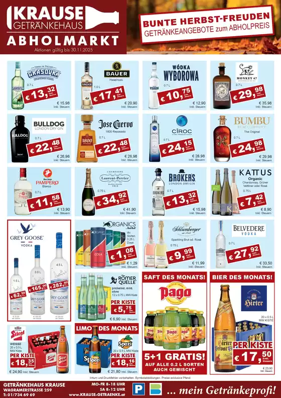 Krause Getränke Katalog in Wels |  Bunte Herbst-Freuden | 2025-11-05T00:00:00.000Z - 2025-11-30T00:00:00.000Z