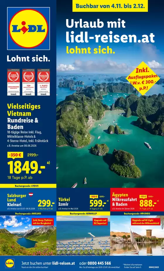 Lidl Katalog in Wels | Aktuelle Reiseprospekte November Sonderflyer | 2025-11-04T00:00:00.000Z - 2025-12-02T00:00:00.000Z