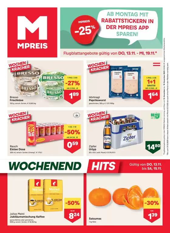 MPreis Katalog in Ried im Innkreis | Attraktive Angebote entdecken | 2025-11-13T00:00:00.000Z - 2025-11-19T00:00:00.000Z