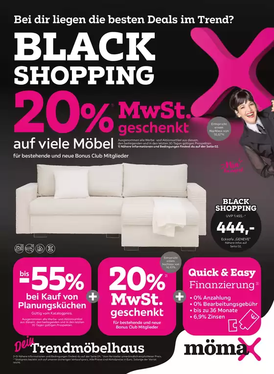 Mömax Katalog in Villach | 20% MwSt. geschenkt auf viele Möbel | 2025-11-18T00:00:00.000Z - 2025-11-25T00:00:00.000Z
