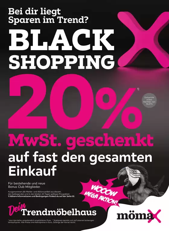 Mömax Katalog in Feldbach | 20% MwSt. geschenkt auf fast den gesamten Einkauf | 2025-11-25T00:00:00.000Z - 2025-12-02T00:00:00.000Z
