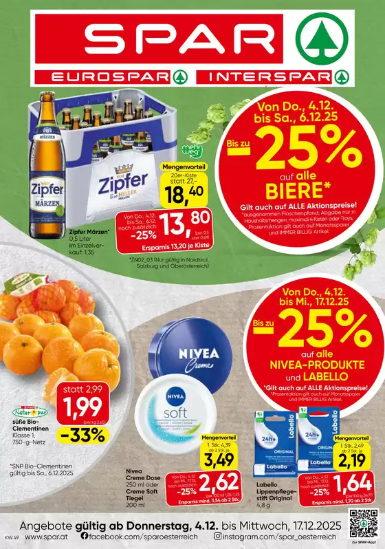 Eurospar Katalog in Bludenz | Exklusive Deals für unsere Kunden | 2025-12-04T00:00:00.000Z - 2025-12-17T00:00:00.000Z