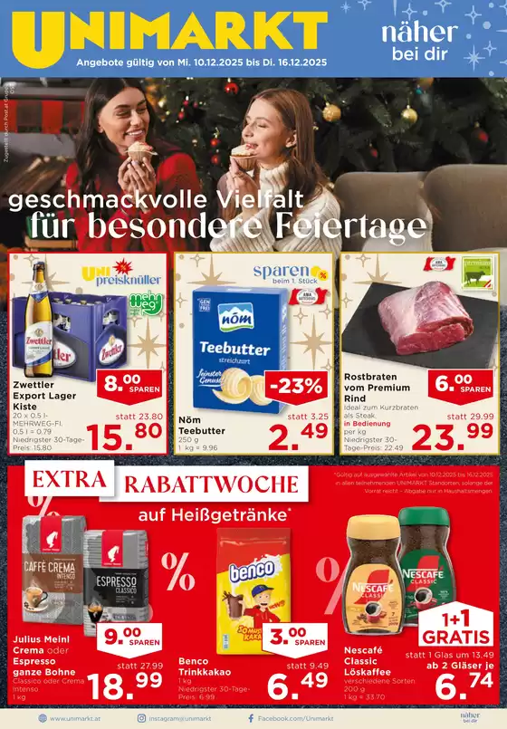 Unimarkt Katalog in Schladming | Tolles Angebot für alle Kunden | 2025-12-10T00:00:00.000Z - 2025-12-16T00:00:00.000Z