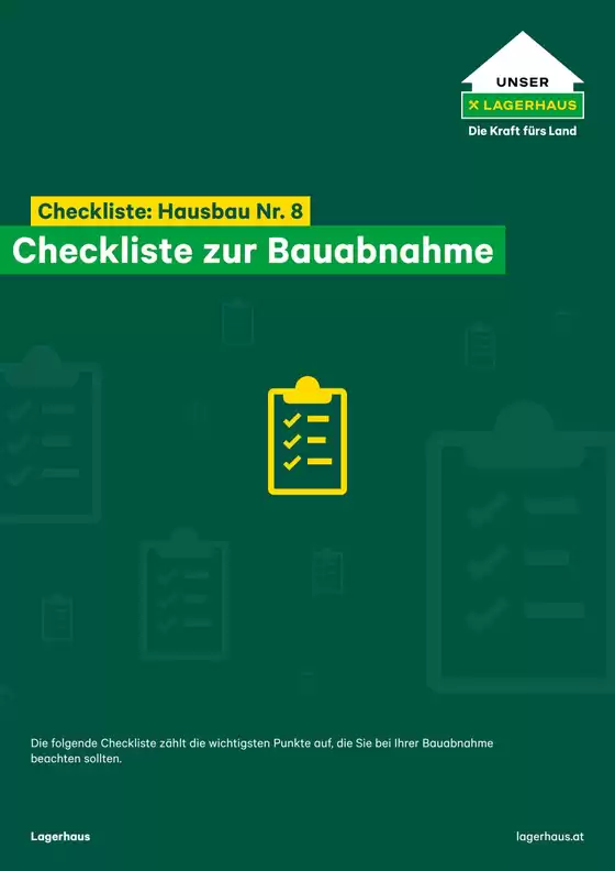 Lagerhaus Katalog in Graz | Folder checkliste 8 hausbau bauabnahme | 2025-12-11T00:00:00.000Z - 2025-12-25T00:00:00.000Z