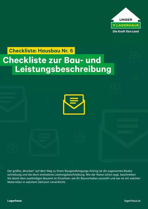 Lagerhaus Katalog in Graz | Folder checkliste 6 hausbau bau und leistungsbeschreibung | 2025-12-11T00:00:00.000Z - 2025-12-25T00:00:00.000Z
