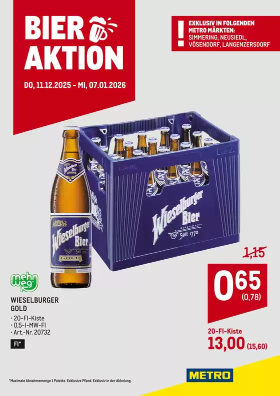 Metro Katalog in Mank | Wieselburger Bieraktion | 2025-12-11T00:00:00.000Z - 2026-01-07T00:00:00.000Z
