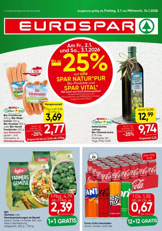 Eurospar Katalog in Steyr | Tolles Angebot für alle Kunden | 2026-01-01T00:00:00.000Z - 2026-01-15T00:00:00.000Z