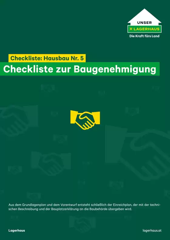 Lagerhaus Katalog in St. Roman | Folder checkliste 5 hausbau baugenehmigung | 2026-01-13T00:00:00.000Z - 2026-01-27T00:00:00.000Z