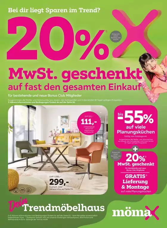 Mömax Katalog in Wien | 20 MwSt. geschenkt auf fast den gesamten Einkauf | 2026-01-27T00:00:00.000Z - 2026-02-03T00:00:00.000Z