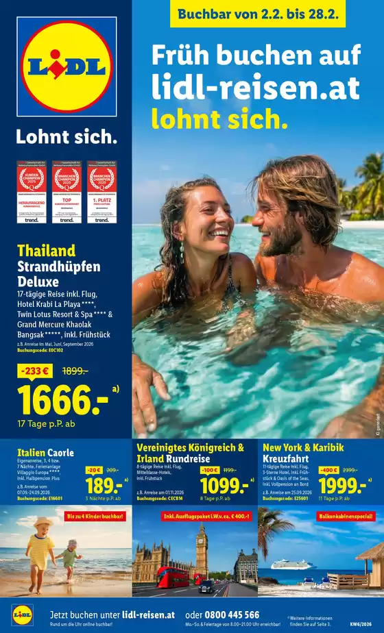 Lidl Reisen Katalog | Buchbar ab 2.2. | 2026-02-02T00:00:00.000Z - 2026-02-28T00:00:00.000Z