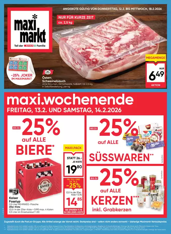Maximarkt Katalog in Dornbirn | Donnerstag 12.2. - Mittwoch 18.2.2026 | 2026-02-12T00:00:00.000Z - 2026-02-18T00:00:00.000Z