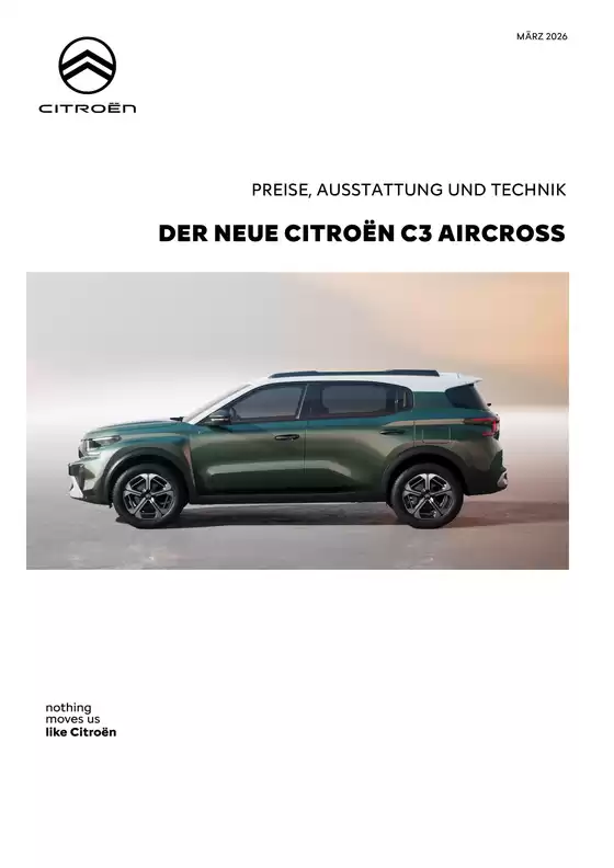 Citroen Katalog | NEUER C3 AIRCROSS Produktblatt 2026 03 | 2026-03-01T00:00:00.000Z - 2026-03-31T00:00:00.000Z