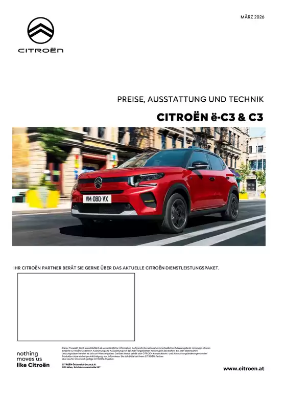 Citroen Katalog in Bischofshofen | E C3 und C3 Produktblatt 26 03 | 2026-03-01T00:00:00.000Z - 2026-03-31T00:00:00.000Z