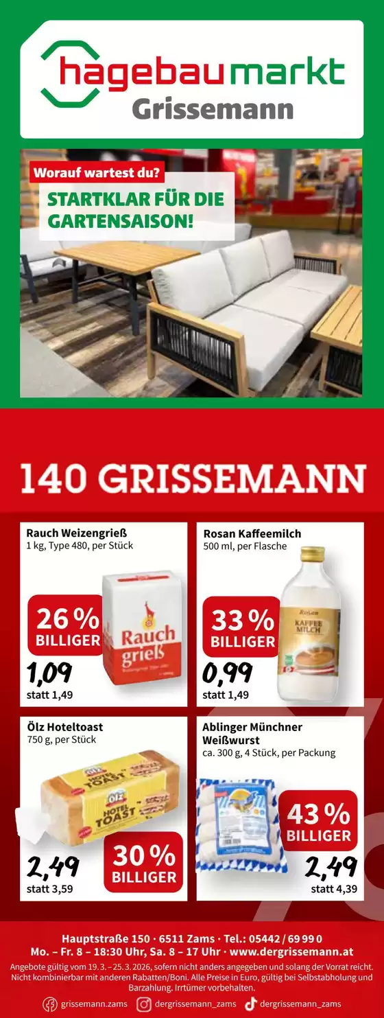 Der Grissemann Katalog in Graz | Top-Deals für alle Kunden | 2026-03-19T00:00:00.000Z - 2026-03-25T00:00:00.000Z