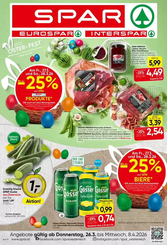 Spar Katalog in Strasshof an der Nordbahn | Exklusive Schnäppchen | 2026-03-26T00:00:00.000Z - 2026-04-08T00:00:00.000Z
