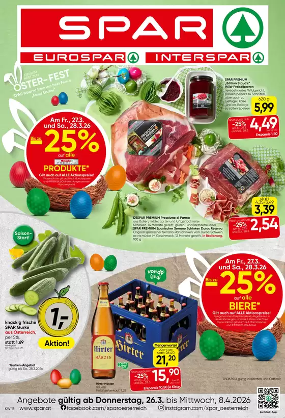 Spar Katalog in Strasshof an der Nordbahn | Sonderangebote für Sie | 2026-03-26T00:00:00.000Z - 2026-04-08T00:00:00.000Z