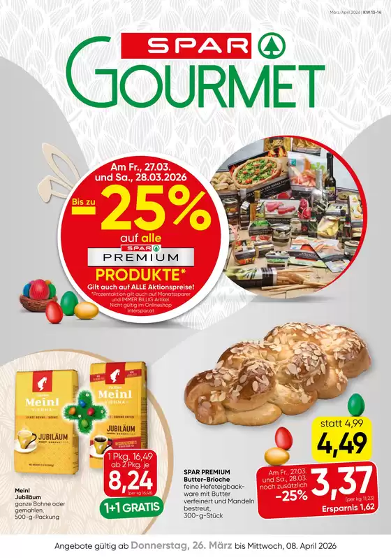 SPAR-Gourmet Katalog in Strasshof an der Nordbahn | Tolles Angebot für alle Kunden | 2026-03-26T00:00:00.000Z - 2026-04-08T00:00:00.000Z