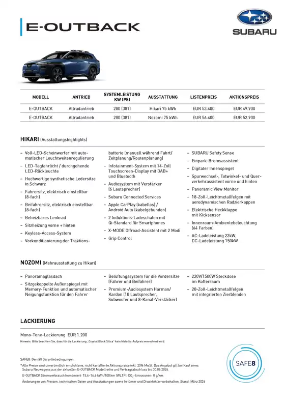 Subaru Katalog in Innsbruck | Tolles Angebot für Schnäppchenjäger | 2026-03-31T00:00:00.000Z - 2026-06-30T00:00:00.000Z