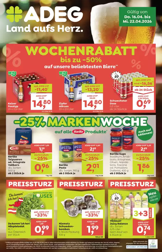 ADEG Katalog in Schwaz | Sonderangebote für Sie | 2026-04-16T00:00:00.000Z - 2026-04-22T00:00:00.000Z