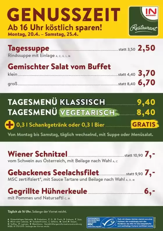 Interspar Restaurant Katalog | Rabatte und Aktionen | 2026-04-20T00:00:00.000Z - 2026-04-25T00:00:00.000Z