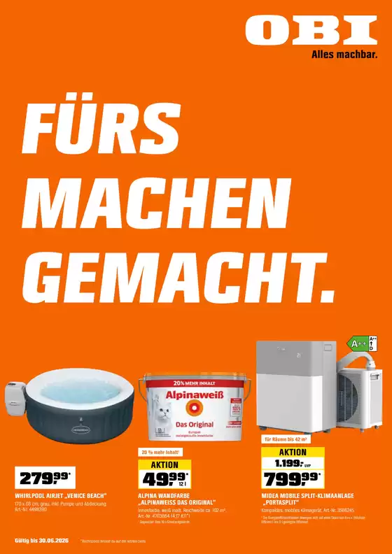 OBI Katalog in Klagenfurt am Wörthersee | FÜRS MACHEN GEMACHT. | 2026-05-31T00:00:00.000Z - 2026-06-30T00:00:00.000Z