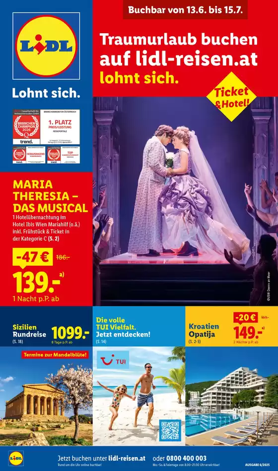 Lidl Reisen Katalog | Buchbar ab 13.6. | 2026-06-13T00:00:00.000Z - 2026-07-15T00:00:00.000Z