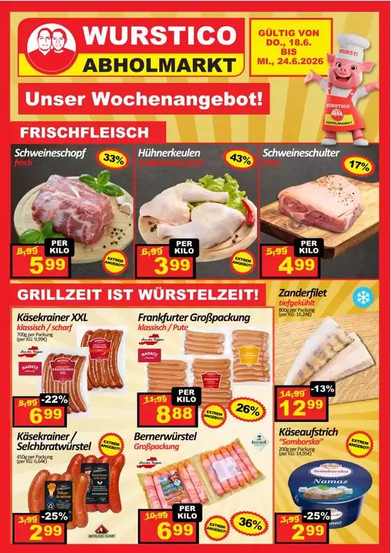 Wurstico Katalog in Vorderstoder | Wurstico flugblatt | 2026-06-18T00:00:00.000Z - 2026-06-24T00:00:00.000Z