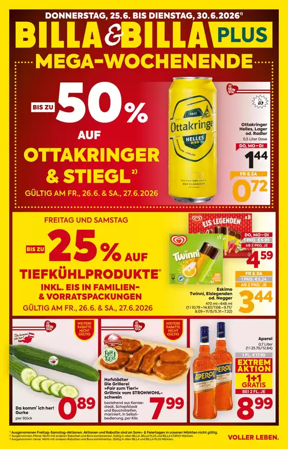 Billa Katalog | BILLA FB KW26 2026 Wien | 2026-06-25T00:00:00.000Z - 2026-06-30T00:00:00.000Z