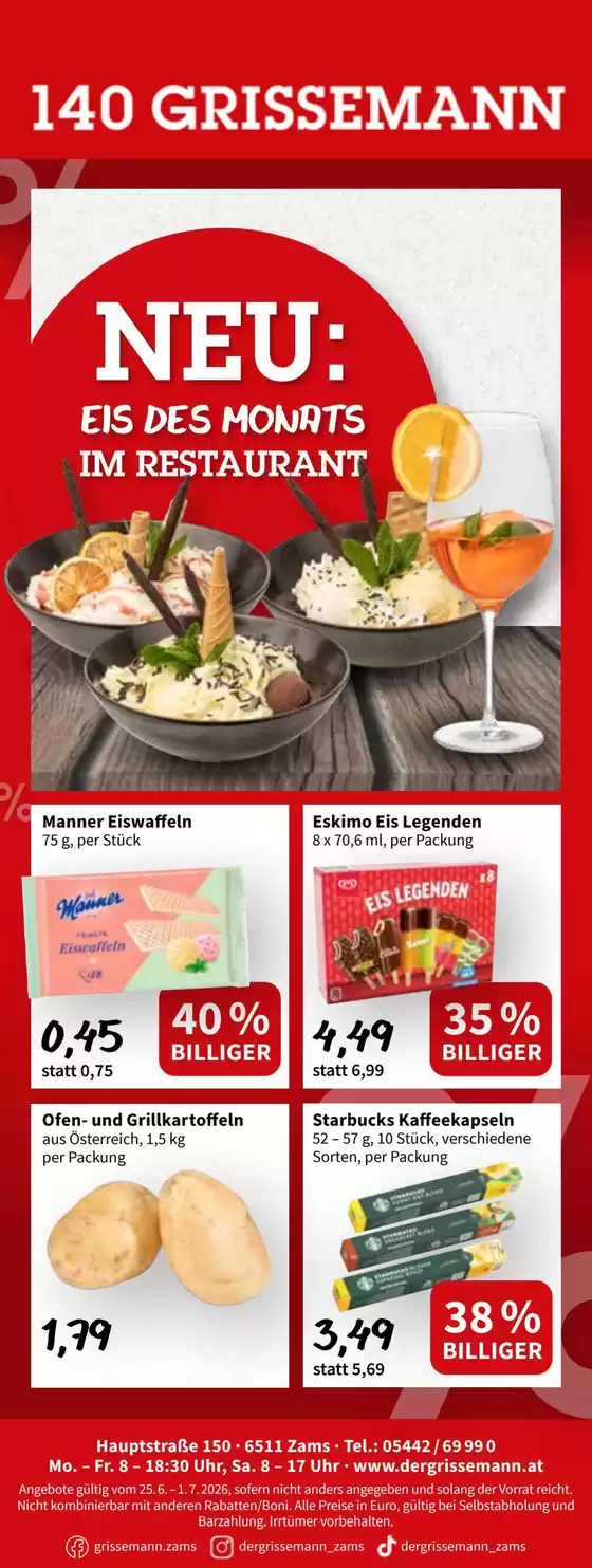 Der Grissemann Flugblatt in Seeboden am Millstätter See | Exklusive Schnäppchen | 2026-06-25T00:00:00.000Z - 2026-07-01T00:00:00.000Z