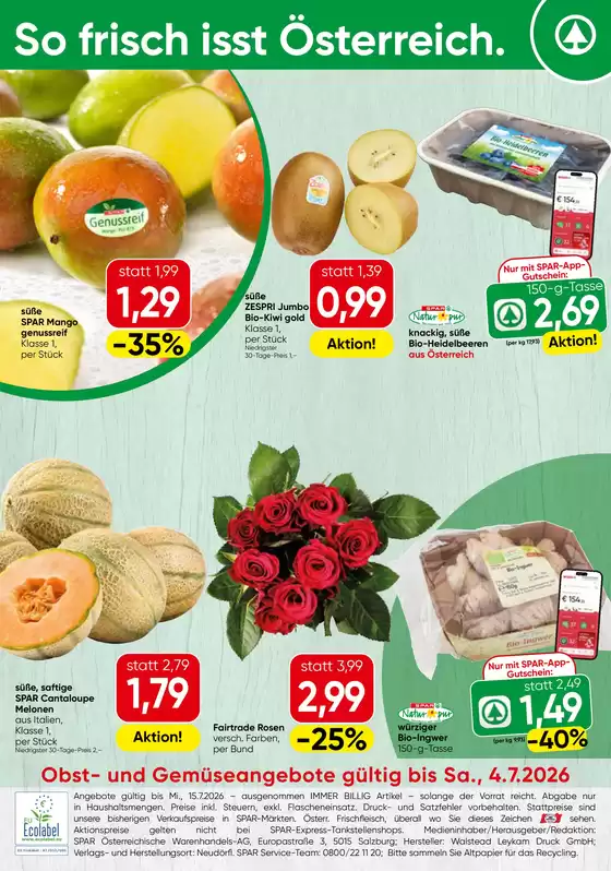 Eurospar Katalog in Salzburg | Unsere besten Angebote für Sie | 2026-06-29T00:00:00.000Z - 2026-07-15T00:00:00.000Z