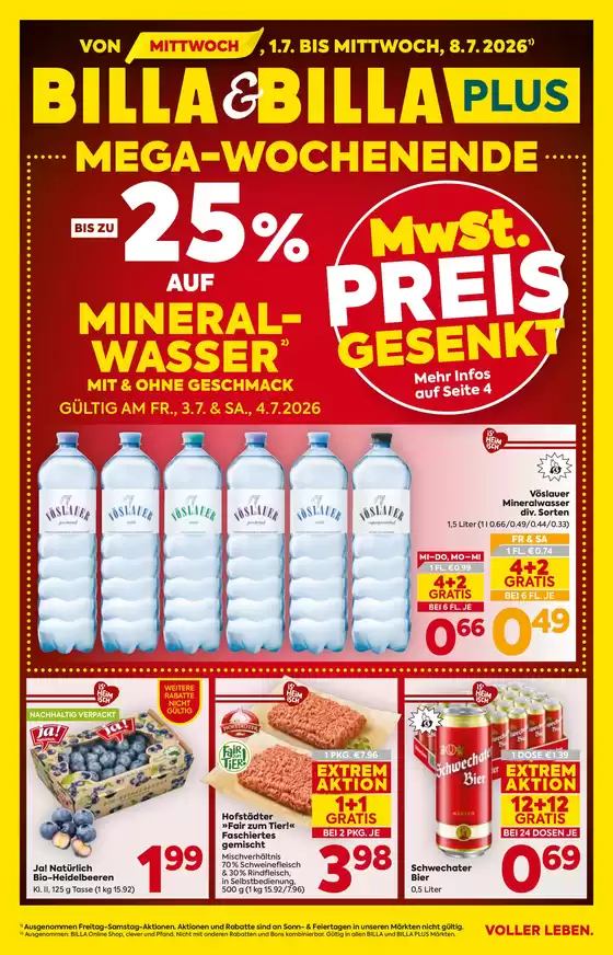 Billa Flugblatt in Rappottenstein | BILLA FB KW27 2026 Wien | 2026-07-01T00:00:00.000Z - 2026-07-08T00:00:00.000Z