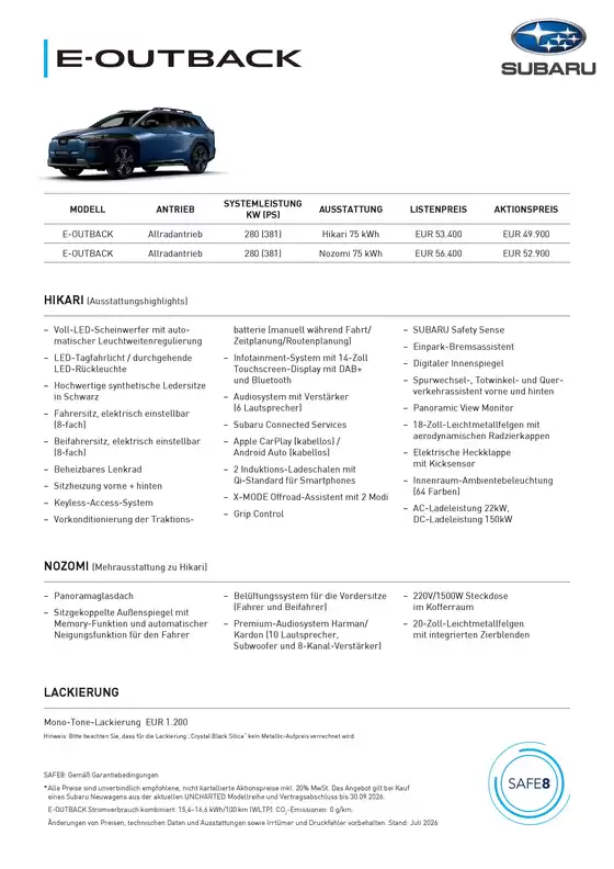 Subaru Katalog | Exklusive Deals für unsere Kunden | 2026-07-04T00:00:00.000Z - 2026-09-30T00:00:00.000Z