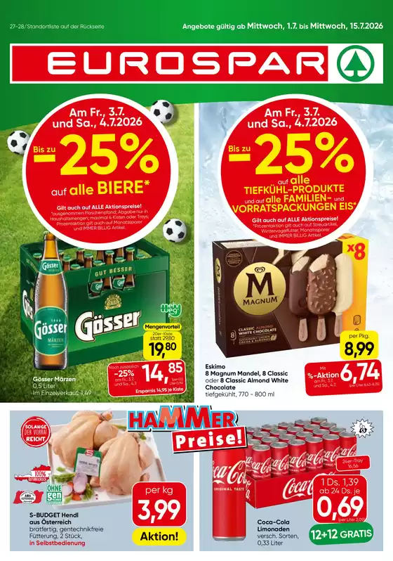 Eurospar Katalog in Pöttelsdorf | Aktuelle Sonderaktionen | 2026-07-01T00:00:00.000Z - 2026-07-15T00:00:00.000Z